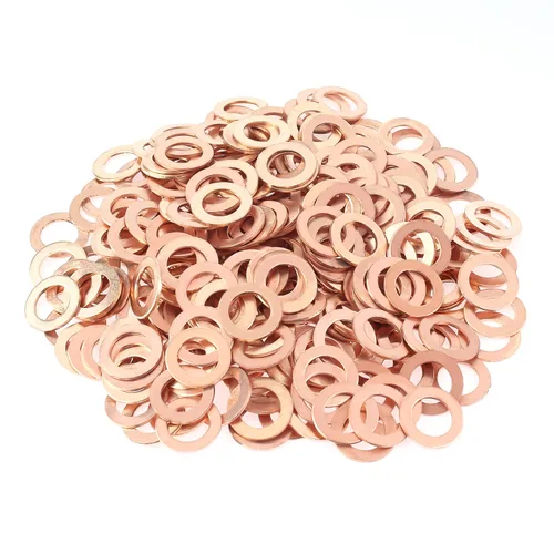 Miniatura 12 de HELIFOUNER 100 Piezas M8x14x1.0mm Arandelas de Cobre, Arandelas de Sellado Métricas de Cobre, Diámetro Interior 8mm, Diámetro Exterior 14mm, Grosor