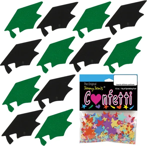 Miniatura 10 de Confetti Grad Cap Negro, Azul Marino Combo - 2 bolsas de media onza (1 oz)