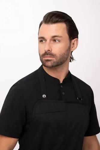 Miniatura 5 de Chef Works Brio Chef's Bib Delantal para hombre, Negro
