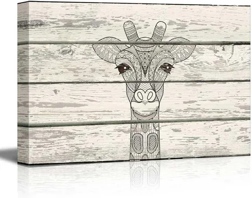 Miniatura 27 de wall26 - Obra de arte con estampado de madera de ciervo en bosque de abedules - Lienzo rústico para pared, arte para el hogar - 16 x 24 pulgadas