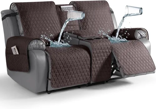 Miniatura 10 de TAOCOCO - Funda reclinable para sofá de 2 plazas con consola 100% impermeable, funda reclinable lavable antideslizante para 2 asientos, protector