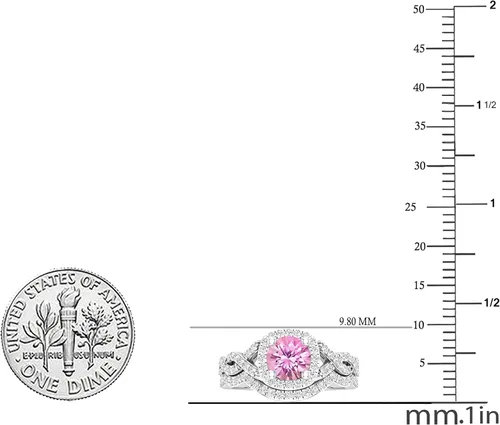 Miniatura 10 de Dazzlingrock Collection Juego de anillos de boda redondos de 0.228 in creados en laboratorio y diamantes blancos naturales para mujer