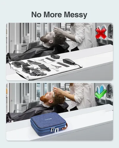 Miniatura 6 de Luxtude Estuche para cortapelos, maletines portátiles de viaje para recortadoras, protectores y accesorios, se adapta a Wahl, Andis, Hatteker, Azul