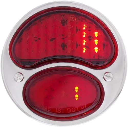 United Pacific 110890 31 LED luz trasera secuencial W/carcasa de acero inoxidable y llanta para 1928-31 Ford Car - L/H