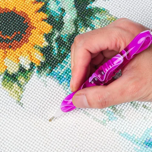 Miniatura 2 de Bolígrafo de Pintura de Diamantes, Bolígrafos de Pintura de Diamantes de Resina Hechos a Mano con Pegamento de Arcilla y Varias Puntas, Más Cómodos