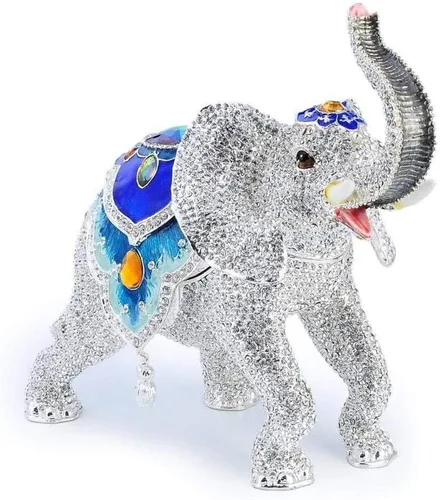 KALIFANO Joyero decorativo para mujer con cristales Swarovski y gemas con forma de animales salvajes, hecho para almacenamiento y organización,