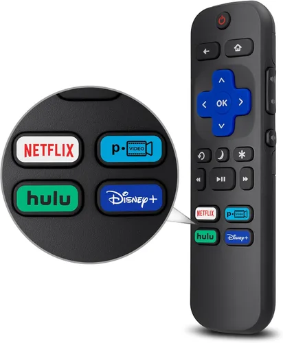Control remoto de repuesto solo para todos los televisores Roku, compatible con TCL Roku/Hisense Roku/Onn Roku Series Smart TV (no para Roku Stick y