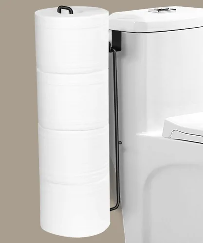 Miniatura 16 de Soporte de papel higiénico con almacenamiento para 3 rollos de papel higiénico montado en la pared sobre el tanque, organizador de papel higiénico