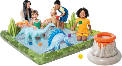 Miniatura 10 de Centro de juego inflable tierra de dinosaurios de Intex, 31 x 90 x 44 pulgadas, a partir de 2 años 2-Multicolor