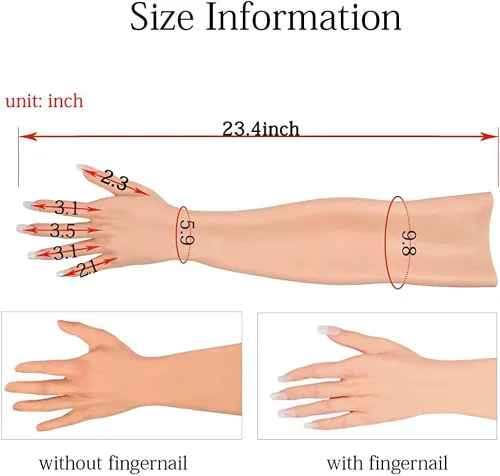 Miniatura 3 de U-CHARMMORE Maniquí de mano de silicona artificial para mujer, 1 par para cosplay
