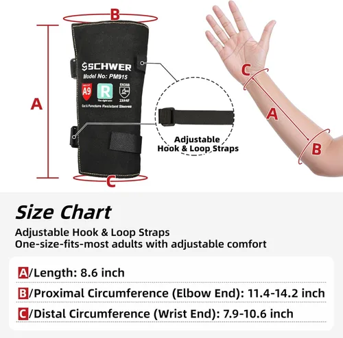 Miniatura 4 de Schwer ANSI A9 Mangas para Brazo Resistente a Cortes y Nivel 5 de Protección contra Punción, PM915 Protección de Alto Riesgo para Brazos