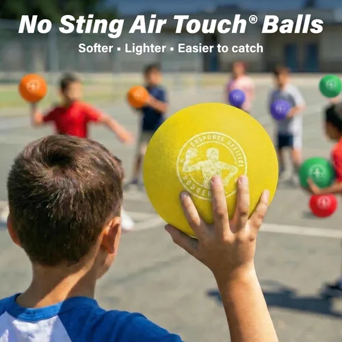 Miniatura 2 de GoSports Inflatable Dodgeballs - Choose 5 Inch or 7 Inch No Sting Balls - Set of 6 Includes Ball Pump & Mesh Bag Paquete de 6 bolas de 7