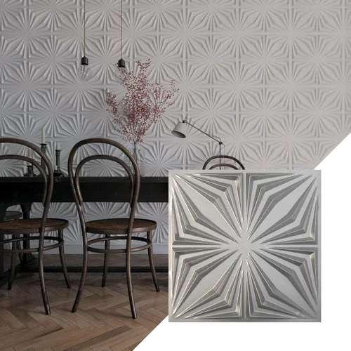 Miniatura 16 de Ekena Millwork WP20X20AHWH 19 5/8 pulgadas de ancho x 19 5/8 pulgadas de alto Asher EnduraWall Decorativo 3D Panel de pared cubre 2.67 pies cuadrados