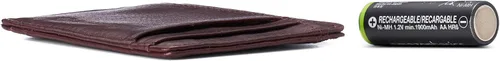 Miniatura 4 de Alpine Swiss Cartera minimalista con bolsillo frontal de Oliver RFID para hombre, de piel, viene en una caja de regalo, Borgoña, Minimalista