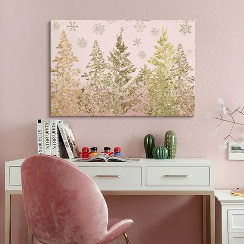 Miniatura 16 de SEVEN WALL ARTS Lienzo de árbol de abedul para pared, pintura abstracta de bosque, paisaje con hojas rojas de otoño y otoño, obra de arte natural