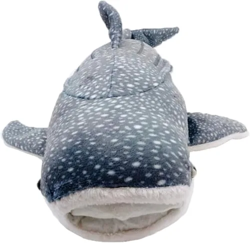 Miniatura 3 de JIANEEXSQ Juguete de peluche de tiburón ballena de simulación suave, animales de peluche realistas y realistas, lindas criaturas del mar del océano