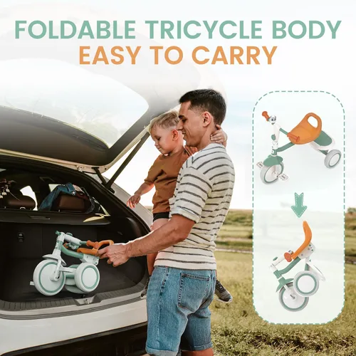 Miniatura 9 de besrey Triciclo para niños pequeños con campana, triciclo para niños de 18 meses a 5 años, triciclo para niños, bicicleta para niños de 2 a 5 años