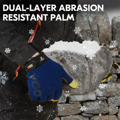 Miniatura 4 de Vgo... 0 °C/32 °F Guantes de trabajo de invierno de cuero de cerdo, guantes de trabajo impermeables y seguros para clima frío (PA7726FW)