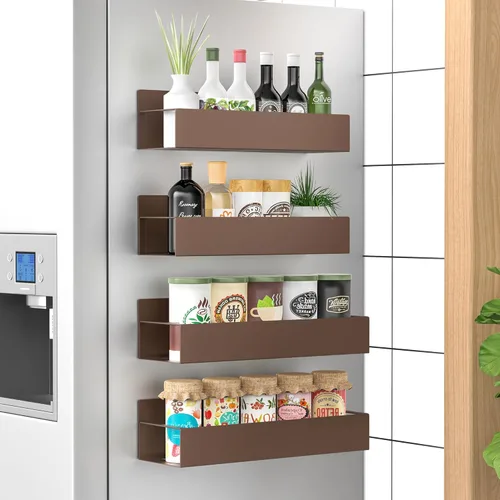 Miniatura 17 de HuggieGems Paquete de 4 Organizadores Magnéticos de Almacenamiento de Especias para Refrigerador y Horno, Organizadores y Almacenamiento Gris