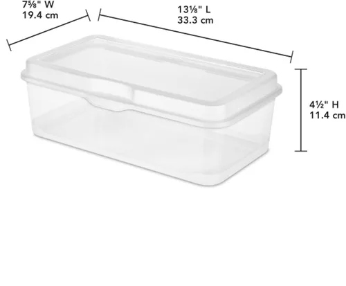 Miniatura 2 de Sterilite Paquete de 18 contenedores de almacenamiento rectangulares apilables con tapa con bisagra, transparente