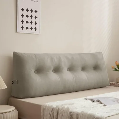 Miniatura 9 de Almohada para cabecero, cojín de cuña de lectura, tamaño grande, color beige, cojín para cabecero, respaldo triangular, para cama de día, litera