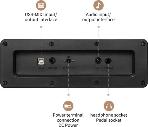 Miniatura 6 de Piano digital de 88 teclas con teclado de tamaño completo y teclas completamente ponderadas, teclado de piano acústico profesional con martillo