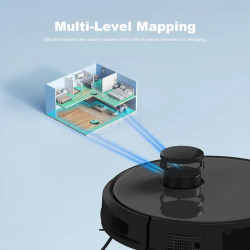 Miniatura 5 de TECBOT S3 PRO - Aspiradora robótica y trapeador, navegación LiDAR, 150 minutos de funcionamiento y succión de 4,000 Pa, robot aspirador de carga