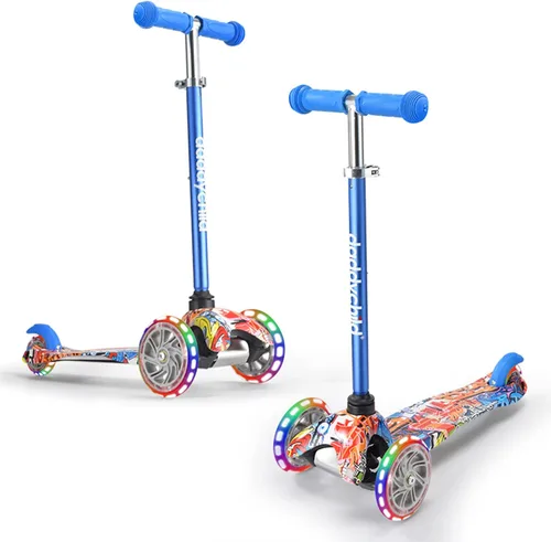 Miniatura 11 de 3-Wheel Kick Scooter for Kids Ages 3-8 Lean-to-Steer Toddler Scooter with Extra Wide Light Up Wheels, 4 Adjustable Heights, Foldable Scooters for