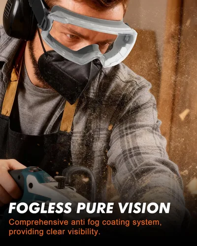 Miniatura 4 de Gafas de seguridad antivaho – Protección ocular certificada ANSI Z87.1 para trabajos de laboratorio de química – 2