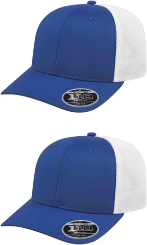 Miniatura 103 de Cap America i8502 Flexfit 110 Premium - Gorra de camionero de perfil medio con 6 paneles de malla trasera con protección UV y cierre ajustable Azul
