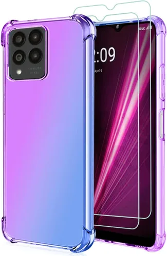 Miniatura 10 de Osophter Funda para Revvl 6 Pro 5G, transparente con protector de pantalla, TPU absorción de golpes, flexible para teléfono celular T-Mobile T Phone