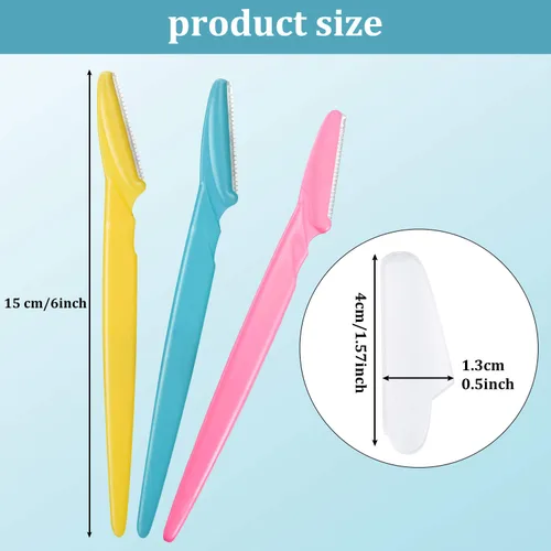 Miniatura 3 de Boao 60 piezas de afeitadora de cejas, herramienta de dermaplaning para mujeres y hombres, microcuchillas moldeadoras con cubierta de precisión