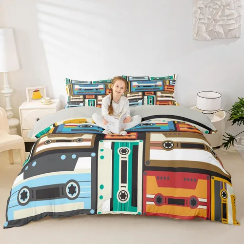 Miniatura 11 de Homewish Juego de ropa de cama de zorro 3D, tamaño individual, juego de funda de edredón con temática de animales salvajes de la naturaleza, 2