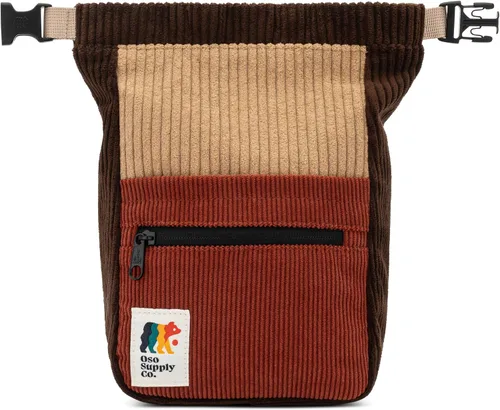 Miniatura 10 de Oso Supply Co - Cubo boulder de pana retro, bolsa de tiza independiente de gran tamaño para escalada en roca, cierre magnético enrollable, bucles