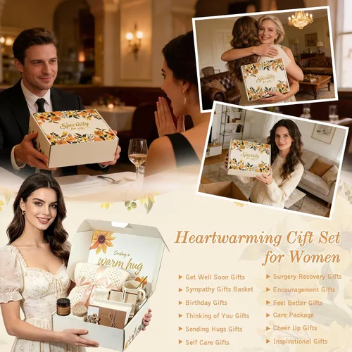 Miniatura 3 de Regalos para mujeres con cuidado personal, caja de regalo de cumpleaños para mujeres, mamá, amiga, cestas de regalo de condolencias para mujeres
