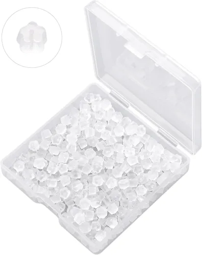 Miniatura 13 de Respaldos de Aretes de Goma Suaves y Transparentes para Aretes de Botón Respaldos de Aretes de Silicona Hipoalergénicos Tope de Repuesto