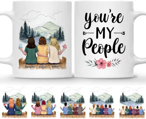 Miniatura 17 de Gossby Taza de café personalizada para hermana, regalo personalizado para hermana con diseño, nombre, perfecta para cumpleaños, Navidad, regalos