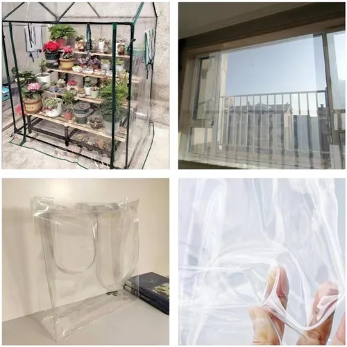 Miniatura 4 de ONEART PVC de vinilo transparente impermeable súper claro multiusos de 8 galgas, tela de vinilo transparente impermeable vendida por yarda