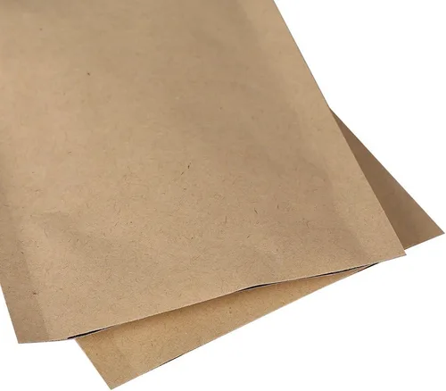 Miniatura 3 de 100 bolsas de papel kraft Mylar con parte inferior abierta plana con muescas de desgarro para kit de viaje de paquete de muestra