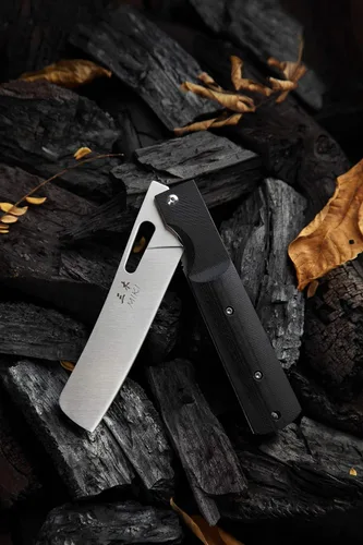 Miniatura 2 de Miki Sharp - Cuchillo de bolsillo plegable de cocina japonesa de acero inoxidable 440A para acampar al aire libre (hoja de chef)