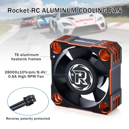 Miniatura 4 de Ventilador de refrigeración ESC de 1.181 in, disipador de calor RC ESC de 28000 RPM para Turbo ESC con XH Connect para 1/12 1/10 1/8 RC Car ESC