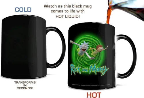Miniatura 3 de Morphing Mugs Rick and Morty – 3D Green Portal – Una taza de cerámica que cambia de color de 11 oz – Imagen revelada cuando se añade líquido