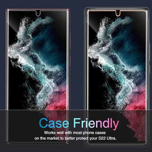 Miniatura 6 de IMBZBK Protector de pantalla para Samsung Galaxy S22 Ultra 5G (no de vidrio), 3 películas de TPU flexibles con 3 protectores de lente de cámara