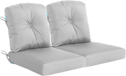 Miniatura 10 de QILLOWAY Juego de cojines para sillas de exterior con cuerdas, cojines de repuesto para muebles de patio (beige)
