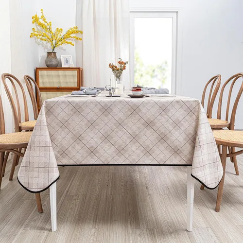 Miniatura 24 de MYSKY HOME - Mantel para mesa rectangular, impermeable, manteles de algodón suave para interior/exterior, mantel sin arrugas para mesa rectangular