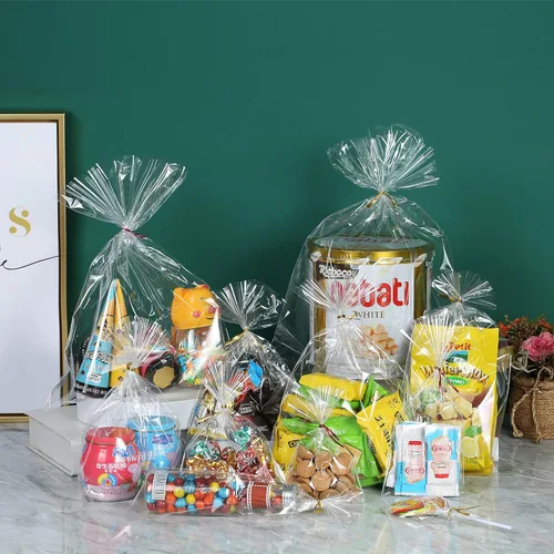 Miniatura 3 de 200 bolsas de celofán planas de celofán de 7 x 12 pulgadas con lazos torcidos de 6 colores, embalaje de galletas, dulces, postres de regalo, bolsas