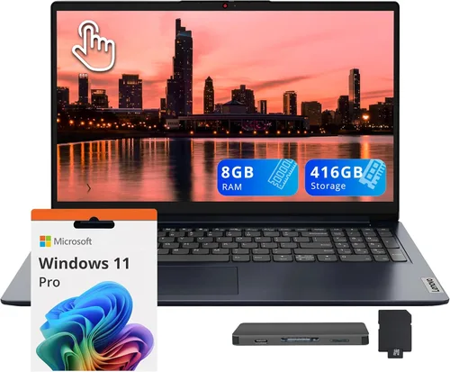 Lenovo IdeaPad 1i - Laptop con pantalla táctil FHD de 15.6 pulgadas, Intel i5-1335U, 8 GB de RAM, 416 GB de almacenamiento (256 GB SSD+160 GB de