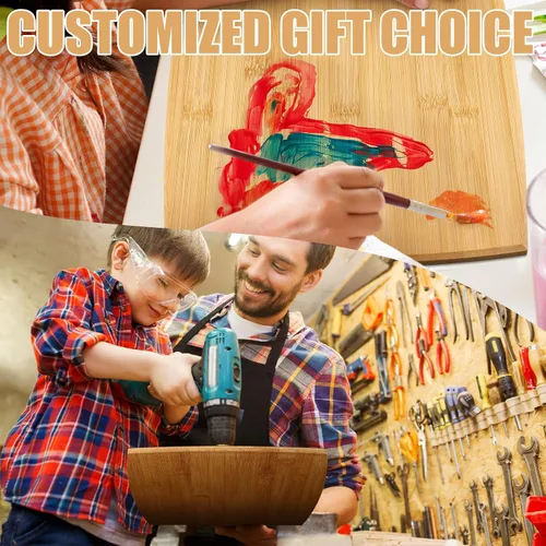 Miniatura 6 de Patelai Juego de 12 tablas de cortar de madera con asas, tabla de cortar grande para servir cocina, regalos a granel para mamá para verduras, carne