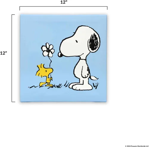 Miniatura 6 de Open Road Brands Peanuts Snoopy y Woodstock Flower Bloom Gallery - Lienzo decorativo para pared, bonita imagen de Snoopy para el hogar