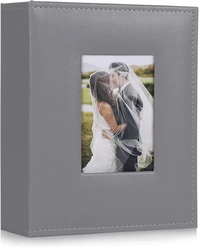 Miniatura 66 de Álbum de Fotos 4x6 para 300 Fotos Cubierta de Cuero PU Página Interior Negra para Álbumes de Boda Libro de Fotos Familiar Bebé Aniversario Bolsillo